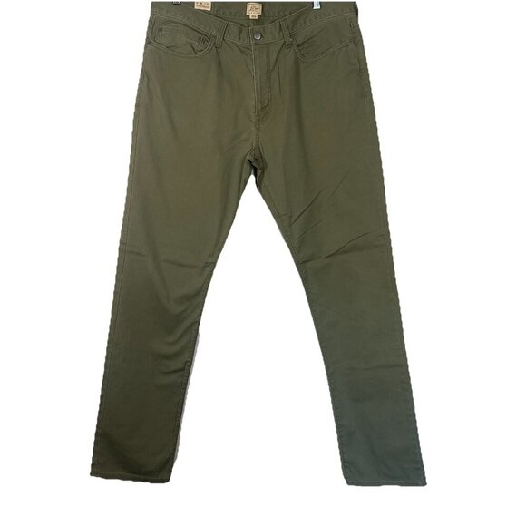 J Crew Pants Mens 36 X 34 Olive Green Corduroy 770 Straight Leg 5 Pocket Chinos - Picture 1 of 8